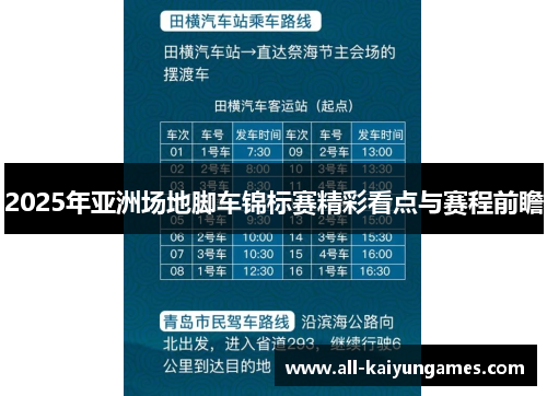 2025年亚洲场地脚车锦标赛精彩看点与赛程前瞻